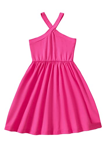 Verdusa Toddler Girl's Sleeveless Crisscross Halter Neck A Line Swing Short Dress