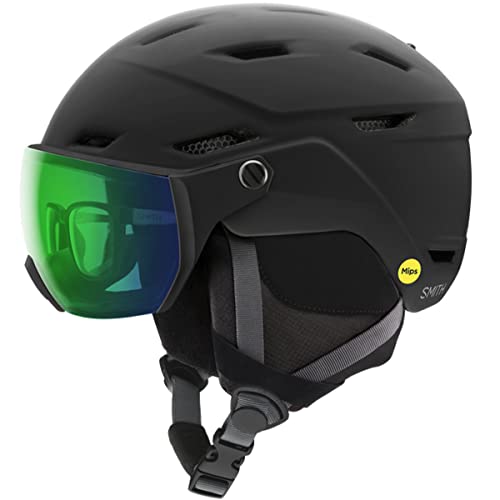SMITH Survey MIPS Snowboard Helmet with Built in Goggle (Matte Black (ChromaPop Everyday Green Mirror), Medium) - Thumbnail 2