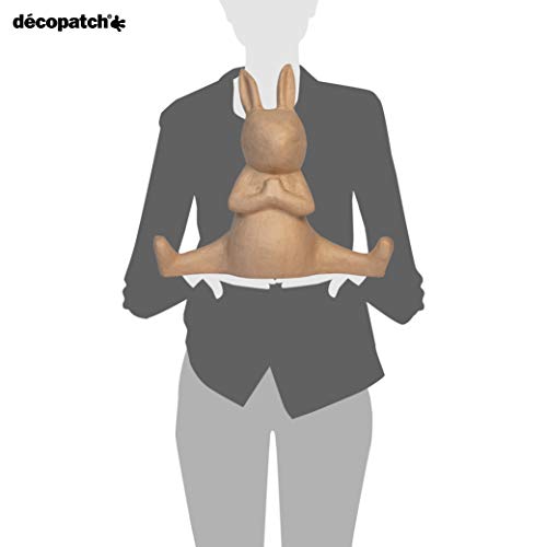 Lapin yoga Décopatch LA021C support papier mâché rigide facile à décorer - 3