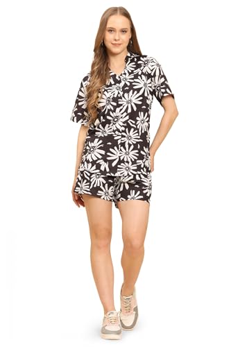 Image of Womens Printed Casual Shirts and Shorts Set 2-Piece Co Ord Set for Women Vacation Outfit