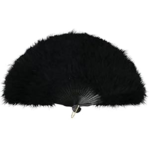 HoveeLuty Handfan Vintage Style Dekorative Klappfan Für Kostümshow Kleid Tanzparty Schwarz Schwarz
