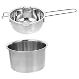 Sewroro Olla para Baño María Acero Inoxidable 16 Cm y 600 Ml, Caldera para Derretir Chocolate, Mantequilla y Cera, Utensilio Cocina Versátil para Repostería y Fundidos