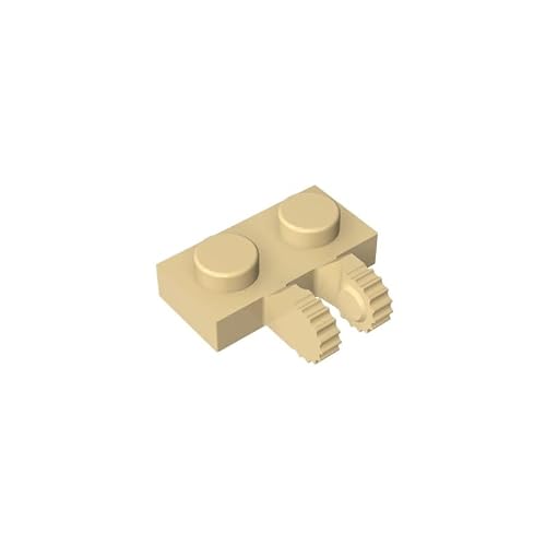Gobricks GDS-823 Hinge Plate 1 x 2 Locking with 2 Fingers on Side, 9 Teeth 10PCS Compatible with Lego Toy 60471 50340 4515341 Components for Major Brick Brands Color:Tan 5 -  BrickBuddy, GDS-823-031