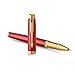 Parker IM bolígrafo roller | Lacado en rojo Premium con adornos dorados | Punta fina con recambio de tinta negra | Estuche de regalo
