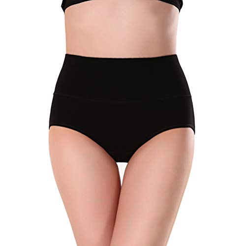 Ummiss Women's 5 Pack High Waist Tummy Control Solid Color Cotton Briefs Panties Black Grey Purple Underwear,Multi,S. #TOP2