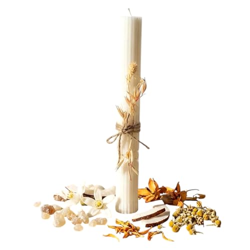 Bougie fait main Oranger Monoï en cire d'abeille noble de fabrication artisanale