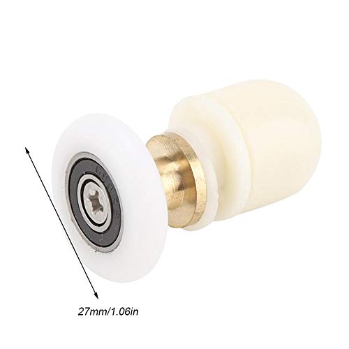 8pcs Shower Door Rollers, Brass ABS Sliding Door Wheel Kit Bathroom Runners Toilet Door Pulleys Accessory Hardware Tool (27mm) - Image 2
