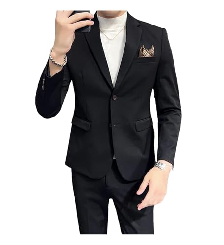 Men's Slim Fit 2-Piece Suit Set - Formal Blazer & Trousers for Business, Wedding, Office