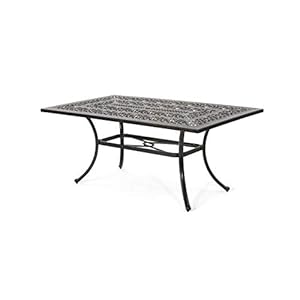 Christopher Knight Home Jamie Outdoor Rectangular Cast Aluminum Dining Table, Shiny Copper Christopher Knight Home Jamie Outdoor Rectangular Cast Aluminum Dining Table Shiny Copper