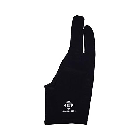 GAOMON Two-Finger Anti-Skid Black Artist Lycra Glove for Graphics Tablet/LED Light Box/Pen Display--Free Size Cover