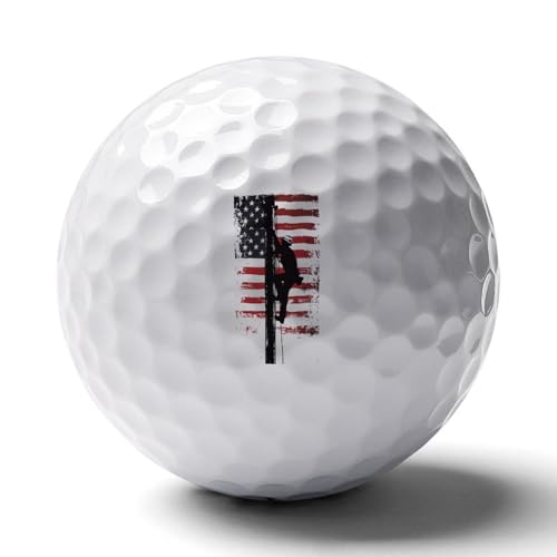 Lineman U.S.A Flag Logo Golf Balls Personalized Ball Custom for Men Women Boyfriend Husband