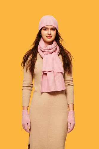 3 in 1 Women’s 100% Merino Wool Hat Gloves Scarf Set, Soft and Comfortable Keep Warm Set, Ideal Gift for Women in Winter2