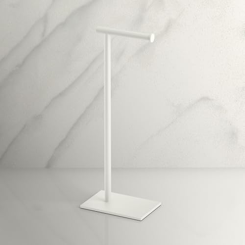 Gatco 1431W Modern Rectangle Base Freestanding Toilet Paper Holder, 21.25", Matte White with Weighted Base by Gatco - Image 2