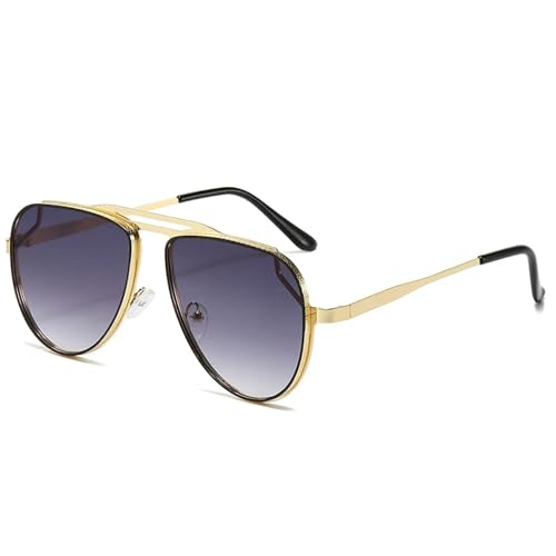 Lunettes de soleil double pont en métal pour soulager la fatigue oculaire UV400