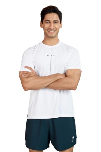 Image of FUAARK Men Solid Slim Fit Polyester Gym & Running Wear Tshirt