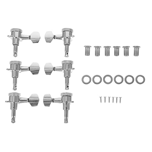 Toddmomy 1Set Guitar Tuning Pegs Right Left Machine Heads for Electric Bass Guitar Durable Chrome Finish Essential Bass Guitar Accessories and Supplies