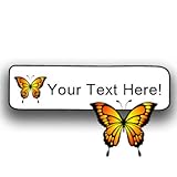 80 Laundry Proof Stick On Clothing Tag Labels -with Orange/Black Butterfly. Personalized with Your...