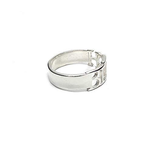 Bague BITCH en argent 925 massif poinçonné anneau ajustable tendance pour femme - 2