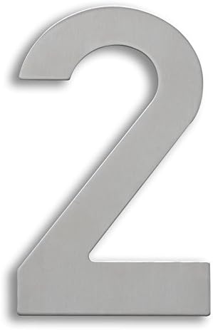 XAPTOVi - House Number 2 Stainless Steel - 15 cm - 'XL' Rustproof House Number / House Numbers Dutch Quality