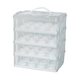 QUXVUIS Transparenter Cupcake Träger mit 4 Etagen, ideal für Cupcakes, Muffins und Gebäck. Leicht zu transportieren und überallhin mitzunehmen.