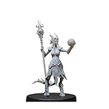 Unpainted DND Satyr Tiefling Female Warlock Miniature Figurine, Tabletop Gaming Collectible, Fantasy World, Ideal Gift for Dungeon Masters and Collectors - Designed by Epic Miniatures