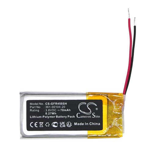 CS - Batteria di ricambio per smartwatch Garmin Precursore 45 Nuoto 2 361-00104-00 361-00104-20, adatta 70 mAh per 0,27 Wh ai polimeri di litio