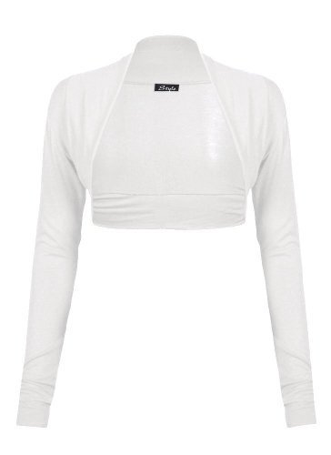 Bolero cardigan blanco mujer torera manga larga chaqueta fina tallas grandes