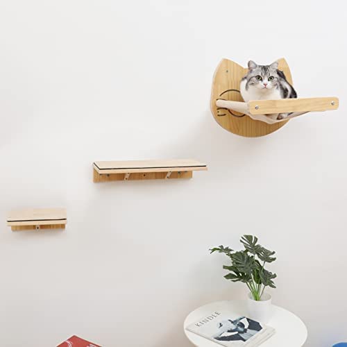 Bcoh Cat Wall Shelf And Bed For Kitten - Wall-Mounted Cat Bed & Furniture- Wooden Cat Hammock For Wall - Cat Shelves And Perches For Sleeping And Playing – Solid Wood Cat Climbing Shelf For Indoor #TOP6