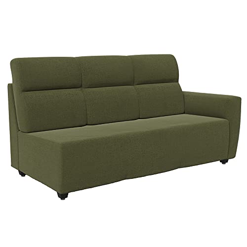 Image of Wakefit Sofa Set for Living Room | 3 Year Warranty | L Shape Sofa, Sofa Set, Wooden Sofa Set for Living Room, 3 Seater Sofa + Left Aligned Chaise - Belize (Fabric, Green)