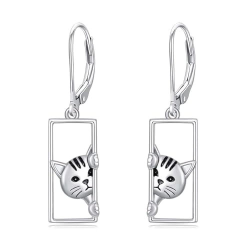 Boucles d'oreilles chat en argent : le cadeau idéal pour femme