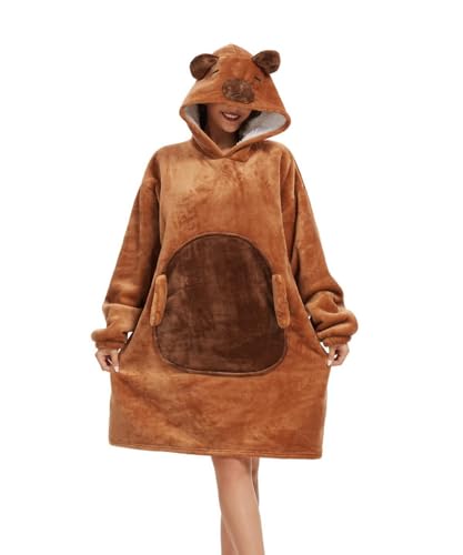 chuangminghangqi Kuscheldecke zum Anziehen mit Ärmeln und Kapuze...