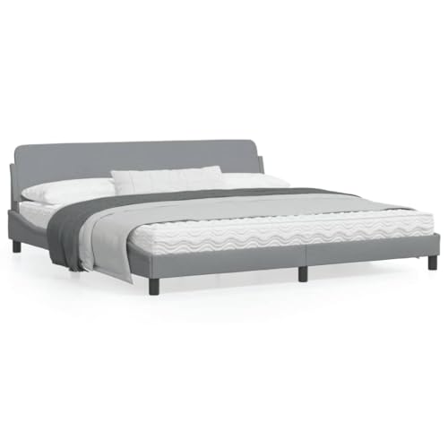 SECOLI Struttura Letto Matrimoniale 200x200 cm Grigio Chiaro