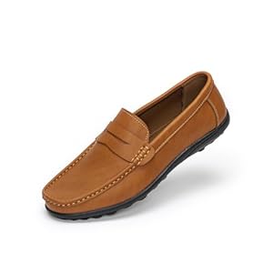 Rusffes Men’s Loafers Flat Slip-on Driving Shoes Breathable Casual Moccasin Shoes