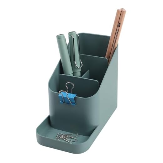 BLUE GINKGO Porte-stylos de Bureau – Organisateur Fabriqué en Corée pour Stylos, Crayons, Notes et Accessoires de Bureau (Vert)