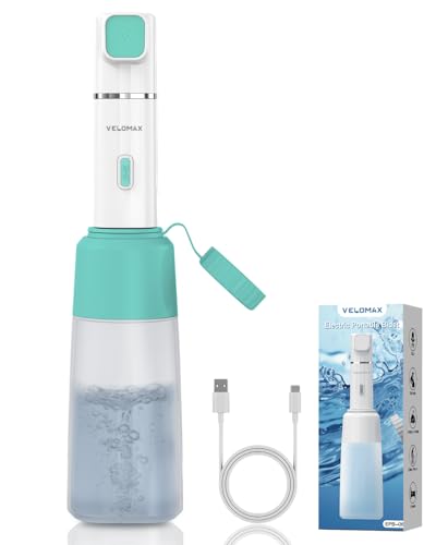 Image of VELOAMX Portable Bidet, Bidet Spray Portable with 450ML Detachable Bottle, Portable Bidet Spray for Toilet, Rechargeable Electric Sprayer, 2 Pressure Modes, IPX7, 800mAh Battery for Travel (Green)