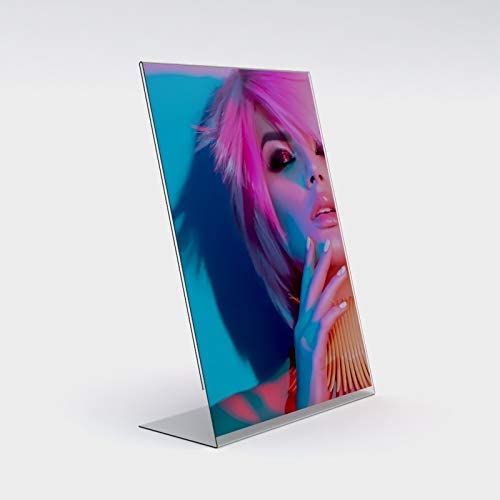 Image of Porpoise Acrylic A5 Sign /Menu Display L shape Portrait 1 pieces | acrylic stand for display Photo Holder Meanu Card Holder Showroom Display Stand (A5, Clear, Pack of 1, 3MM Acrylic Material)