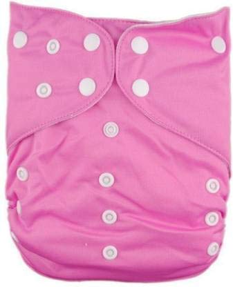 Ineffable Combo of Reusable Baby Washable Cloth Diaper Nappies with 5 Layered Baby Insert Pads (Set of 2) (Pink) (Assorted Colours)