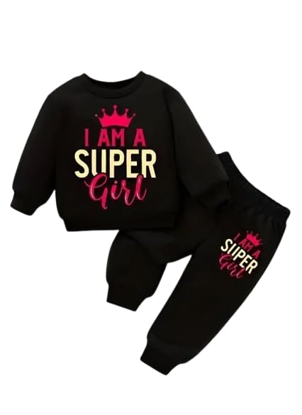 Kid Girls Printed Cotton Blend casual Top & Bottom Clothing Set