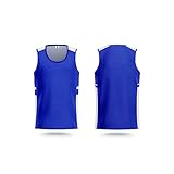 LTHYTY Reversible Mesh Blank Sports Basketball Jerseys Performance Athletic Scrimmage Jerseys Team Uniforms S-3XL(S, Blue/White)