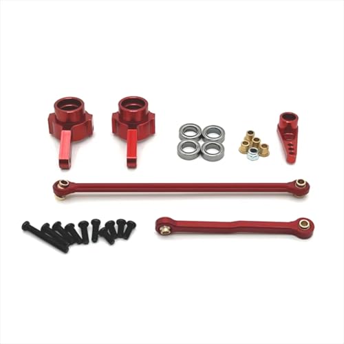 Rc Special Connecting Rod for MN82 for MN78 D90 D91 D96 for MN98 99S Metal Steering Cup Steering Rod Remote Control Car Parts and Accessories Upgrades Replacement Use(Red)
