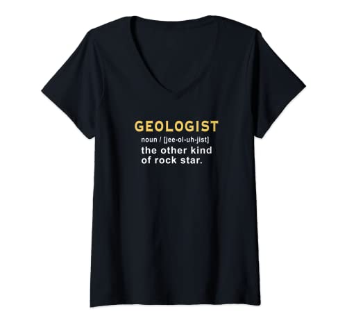 Mujer Geólogo - El otro tipo de Rock Star Funny Geology Camiseta Cuello V