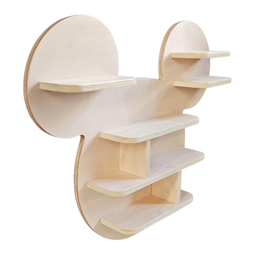 Disney Classic Mickey Mouse Petite étagère Murale pour Enfants | Étagères flottantes en Bois pour Chambre à Coucher et Salle de Jeux – Noir