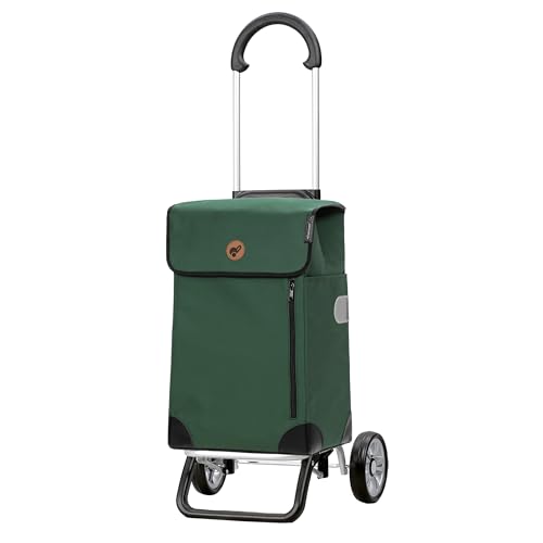 ANDERSEN Einkaufstrolley - Scala Shopper Plus Weda grün 36 L Handwagen, langlebig, Tasche abnehmbar, Aluminium, klappbar, leicht, Räder abnehmbar