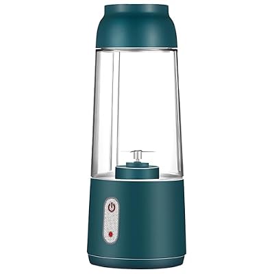 Portable Mini Blender for Shakes and Smoothies, 10.14 fl oz / 300 ml Capacity, USB Rechargeable Electric Juicer with 1200 mAh Battery, Dark Green, One-Touch Operation for Travel and Home