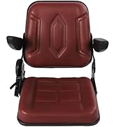 PanDair Universal Tractor Seat Replacement,Black/Dark Red Adjustable Angle Suspension Seat For Mo...
