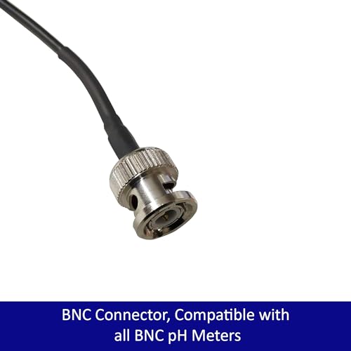 Image of Bionexis Glass Ph Electrode Probe | Range: 0-14 Ph | BNC Connector | 0-90C Operating Temperature | 12X120Mm | 1M Cable (BNPE001), Silver, Blue
