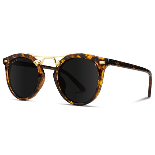 Wearme Pro - Polarized Round Vintage Retro Lens Women Metal Frame Sunglasses #TOP4