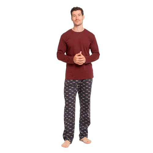 Pyjama homme ample confortable contre la chaleur nocturne bordeaux XL