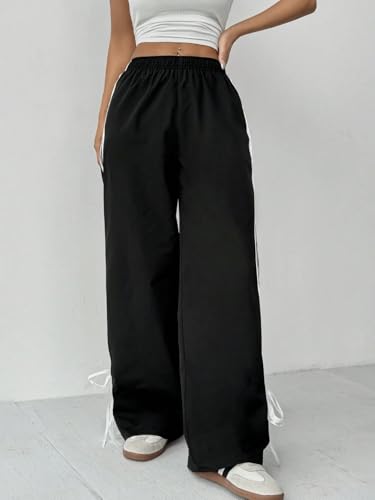 Image of Elasticated Sporty Women Cargo Track Pant with Side Stripes