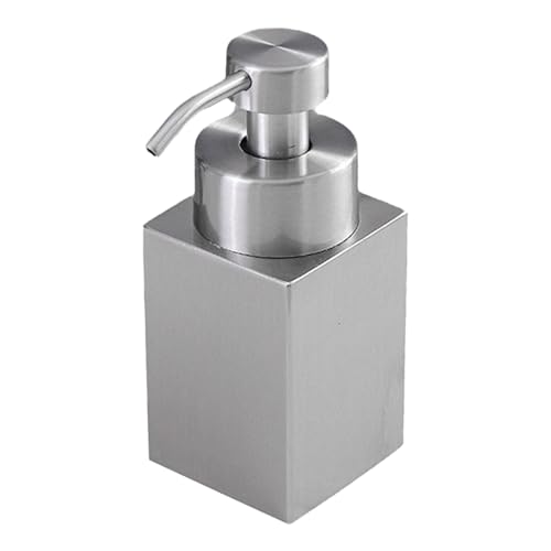 Dispensador de jabón de acero inoxidable – Botella de bomba de loción recargable de 200 ml, dispensador de jabón de mano de metal duradero | para baño, fregadero de cocina, gel de ducha, champú
